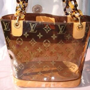 Louis Vuitton Brown and Tan Monogram Tote Bag